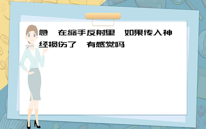 急,在缩手反射里,如果传入神经损伤了,有感觉吗,