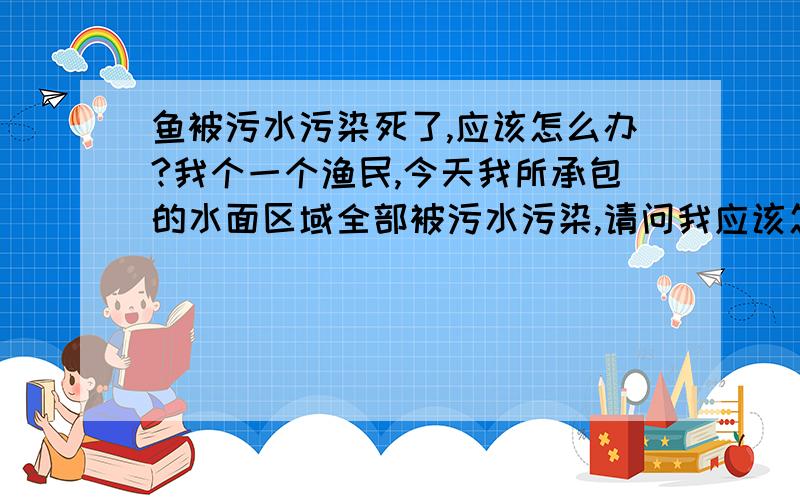 鱼被污水污染死了,应该怎么办?我个一个渔民,今天我所承包的水面区域全部被污水污染,请问我应该怎么办?