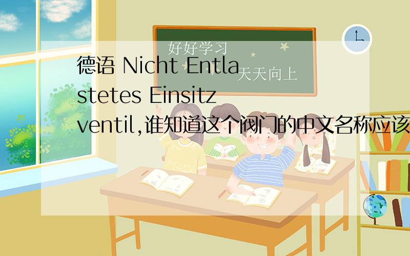 德语 Nicht Entlastetes Einsitzventil,谁知道这个阀门的中文名称应该是什么?