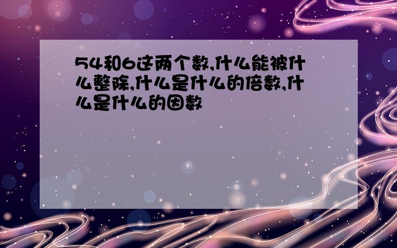 54和6这两个数,什么能被什么整除,什么是什么的倍数,什么是什么的因数