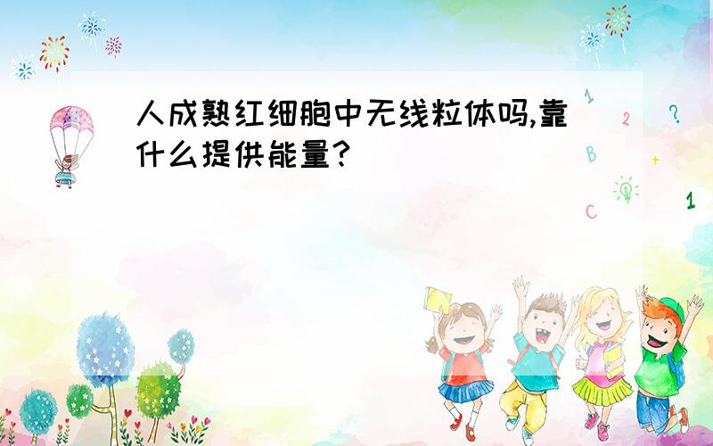 人成熟红细胞中无线粒体吗,靠什么提供能量?