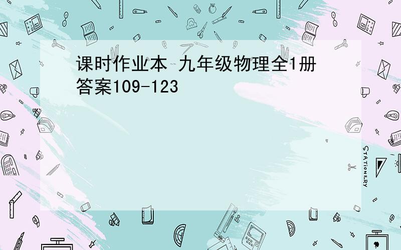 课时作业本 九年级物理全1册答案109-123