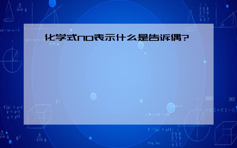 化学式NO表示什么是告诉偶?