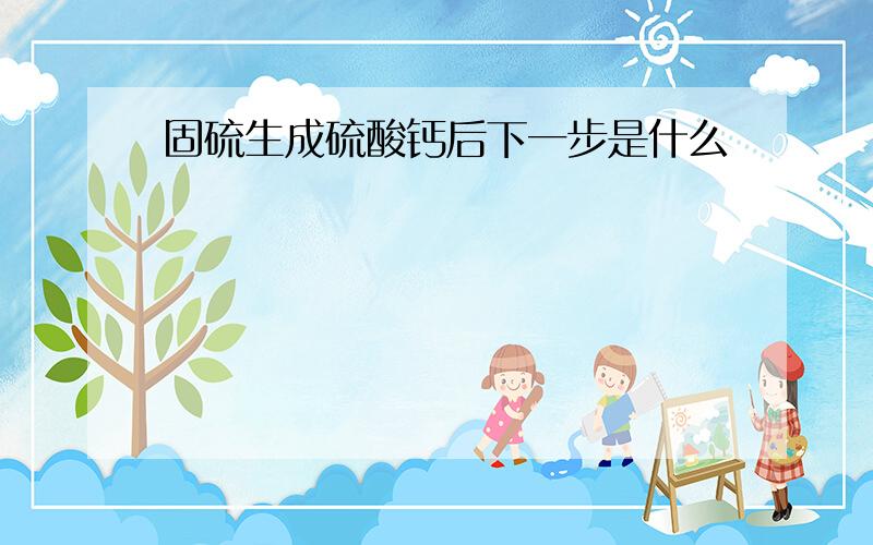 固硫生成硫酸钙后下一步是什么