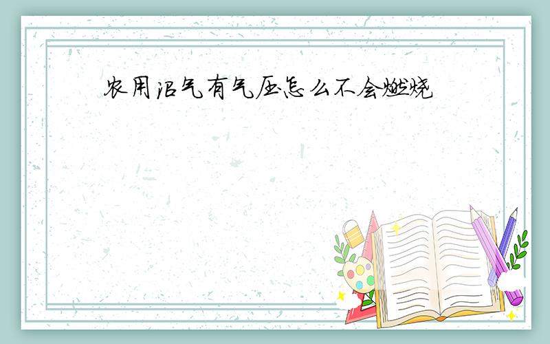 农用沼气有气压怎么不会燃烧