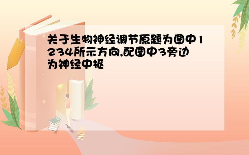 关于生物神经调节原题为图中1234所示方向,配图中3旁边为神经中枢