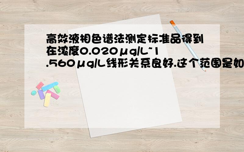 高效液相色谱法测定标准品得到在浓度0.020μg/L~1.560μg/L线形关系良好.这个范围是如何确定的?