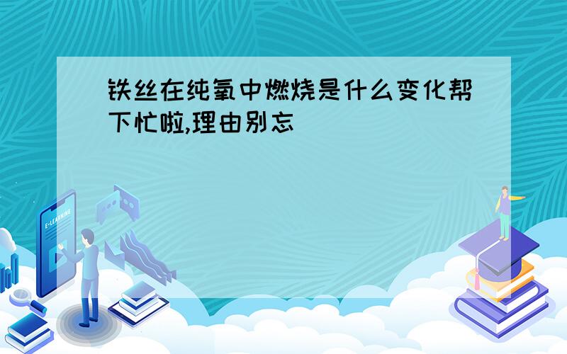 铁丝在纯氧中燃烧是什么变化帮下忙啦,理由别忘