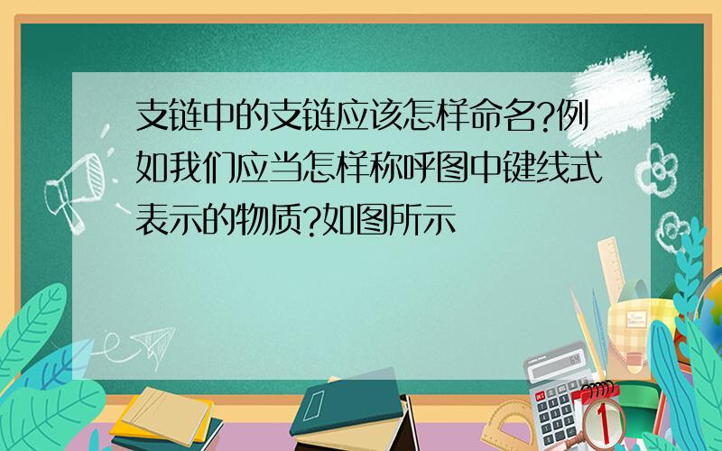 支链中的支链应该怎样命名?例如我们应当怎样称呼图中键线式表示的物质?如图所示