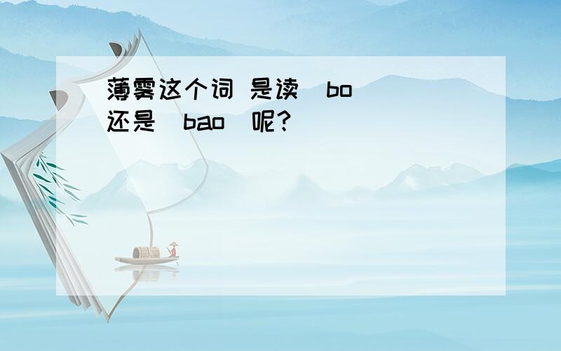 薄雾这个词 是读(bo ) 还是（bao)呢?