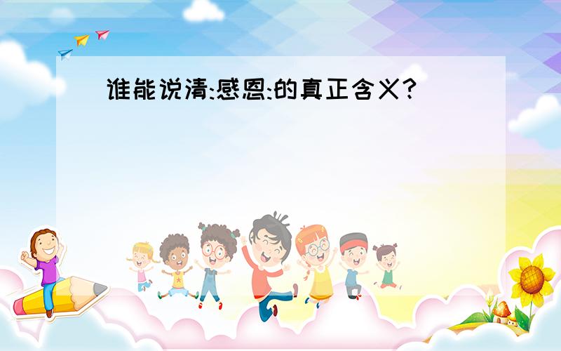 谁能说清:感恩:的真正含义?