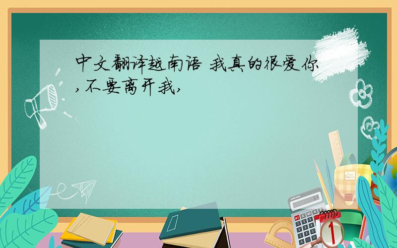 中文翻译越南语 我真的很爱你,不要离开我,