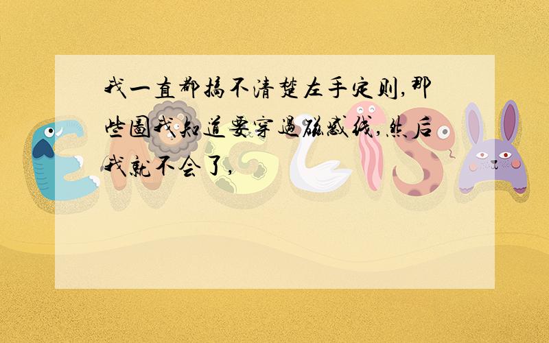 我一直都搞不清楚左手定则,那些图我知道要穿过磁感线,然后我就不会了,