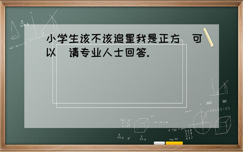 小学生该不该追星我是正方（可以）请专业人士回答.