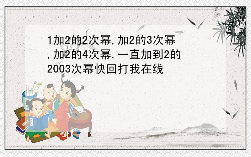 1加2的2次幂,加2的3次幂,加2的4次幂,一直加到2的2003次幂快回打我在线