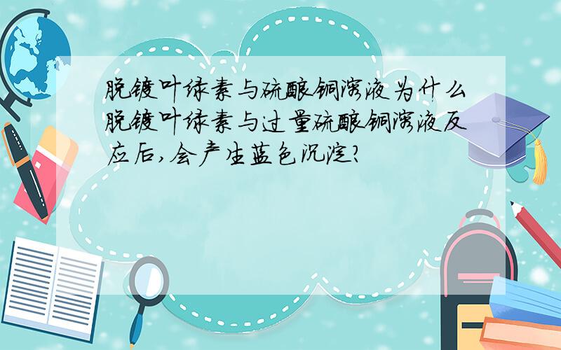 脱镁叶绿素与硫酸铜溶液为什么脱镁叶绿素与过量硫酸铜溶液反应后,会产生蓝色沉淀?