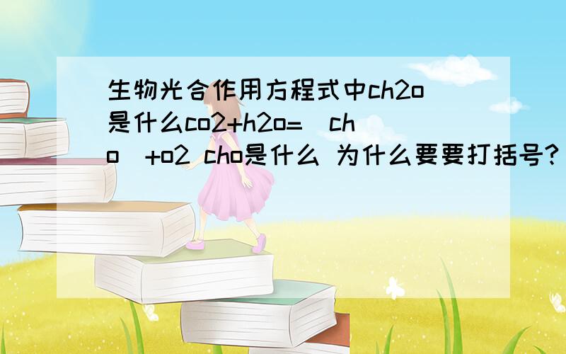 生物光合作用方程式中ch2o是什么co2+h2o=(cho)+o2 cho是什么 为什么要要打括号? 不是甲醛