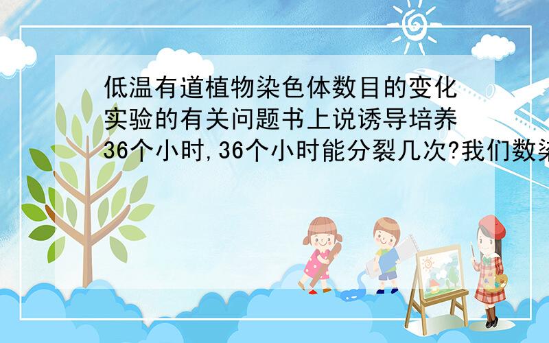 低温有道植物染色体数目的变化实验的有关问题书上说诱导培养36个小时,36个小时能分裂几次?我们数染色体的数目是不是中期?如果是中期的话,那数的应该是第二次有丝分裂的中期?抱歉，题