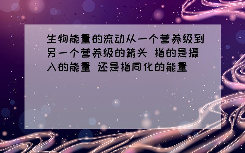 生物能量的流动从一个营养级到另一个营养级的箭头 指的是摄入的能量 还是指同化的能量