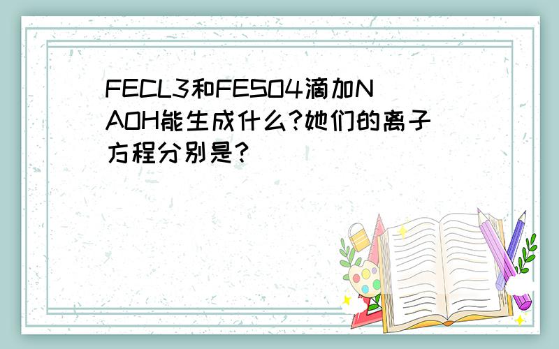 FECL3和FESO4滴加NAOH能生成什么?她们的离子方程分别是?