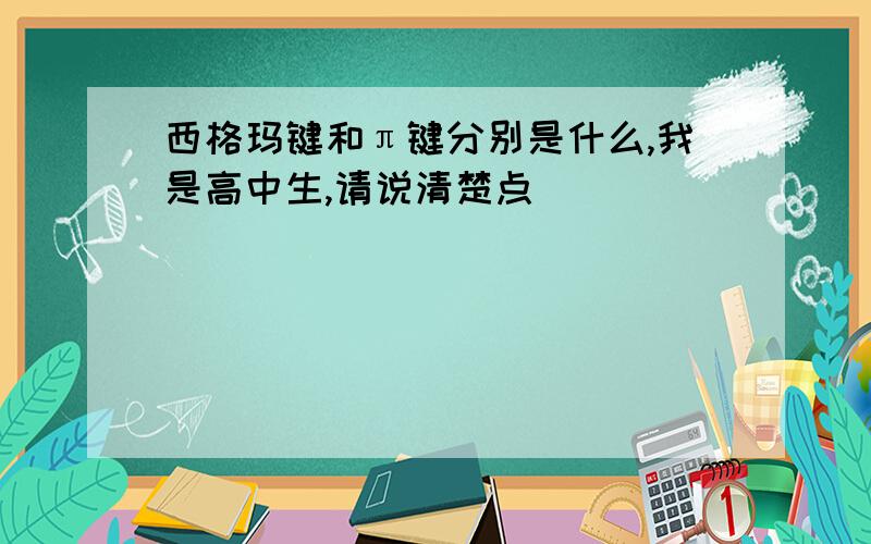 西格玛键和π键分别是什么,我是高中生,请说清楚点