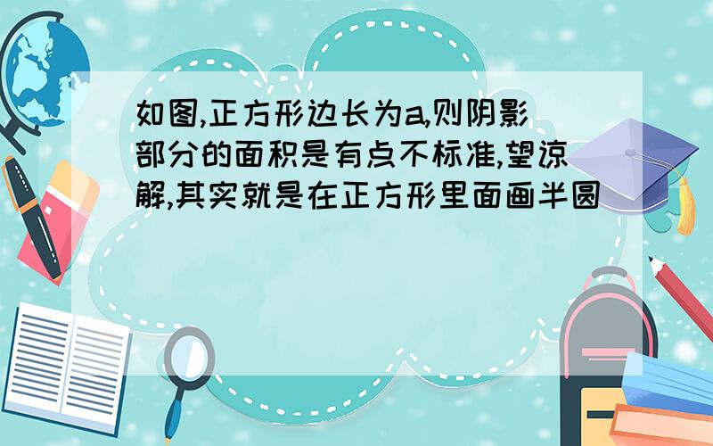 如图,正方形边长为a,则阴影部分的面积是有点不标准,望谅解,其实就是在正方形里面画半圆