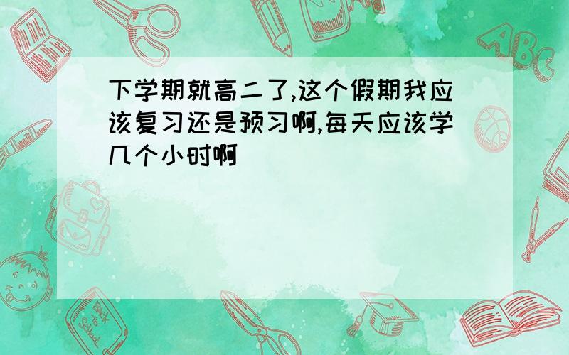 下学期就高二了,这个假期我应该复习还是预习啊,每天应该学几个小时啊