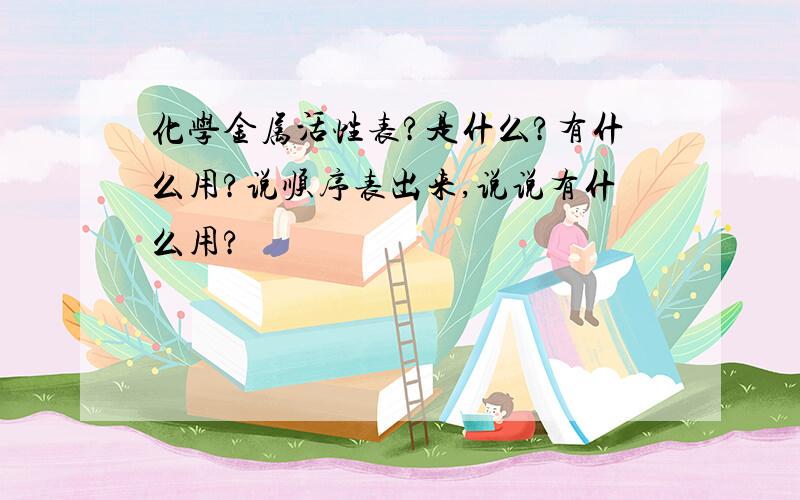 化学金属活性表?是什么?有什么用?说顺序表出来,说说有什么用?