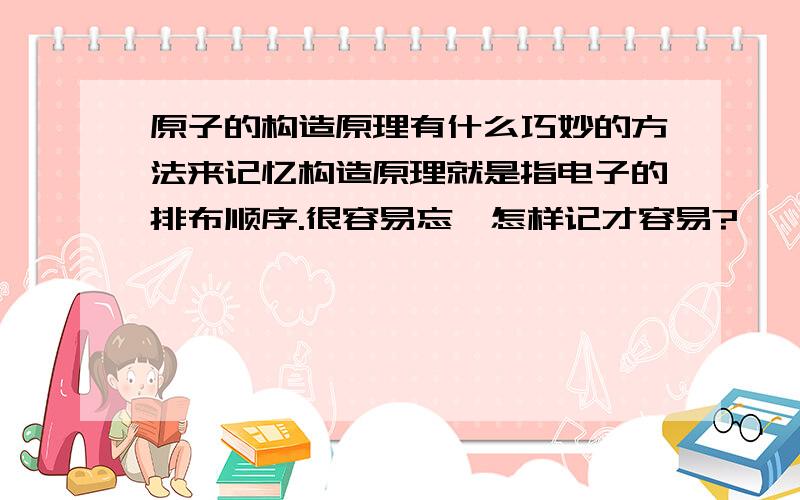 原子的构造原理有什么巧妙的方法来记忆构造原理就是指电子的排布顺序.很容易忘,怎样记才容易?