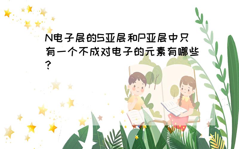 N电子层的S亚层和P亚层中只有一个不成对电子的元素有哪些?