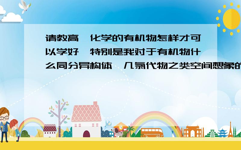 请教高一化学的有机物怎样才可以学好,特别是我对于有机物什么同分异构体,几氯代物之类空间想象的特别不行,想问问大家怎么学的?