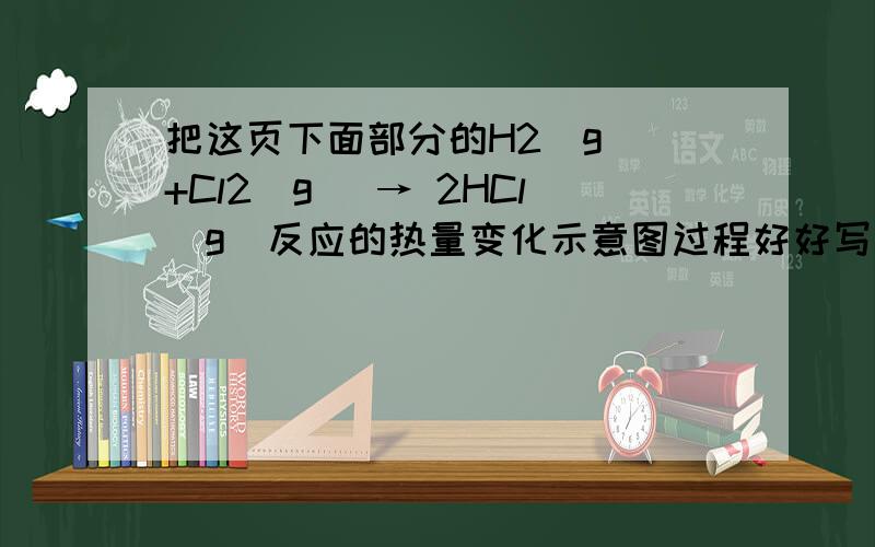 把这页下面部分的H2(g) +Cl2(g) → 2HCl(g)反应的热量变化示意图过程好好写一下好吗?