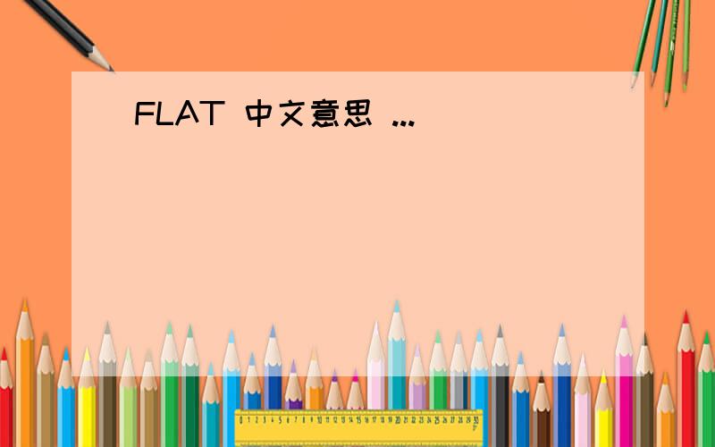 FLAT 中文意思 ...