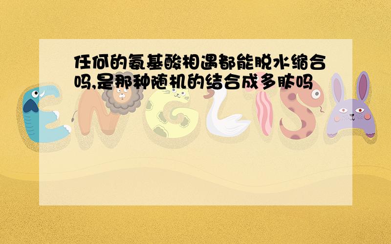 任何的氨基酸相遇都能脱水缩合吗,是那种随机的结合成多肽吗