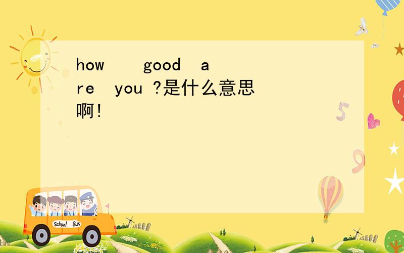 how    good  are  you ?是什么意思啊!