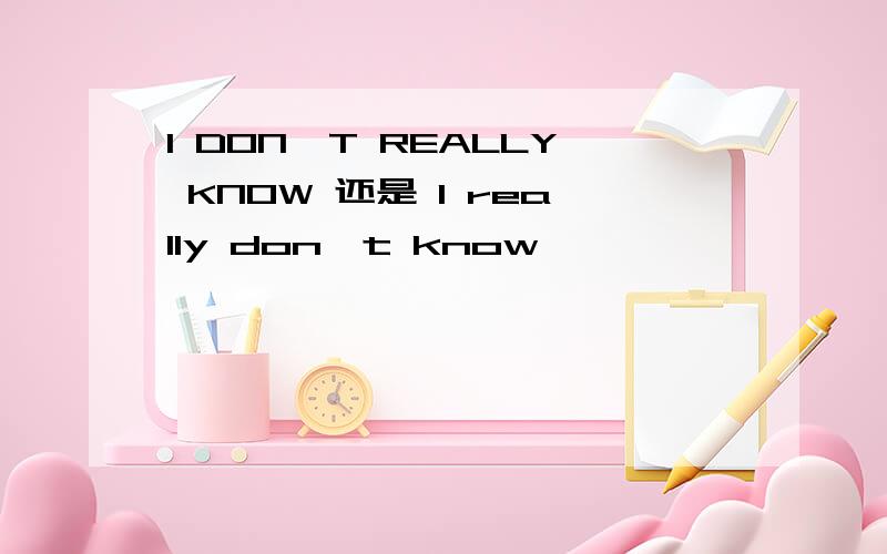 I DON'T REALLY KNOW 还是 I really don't know