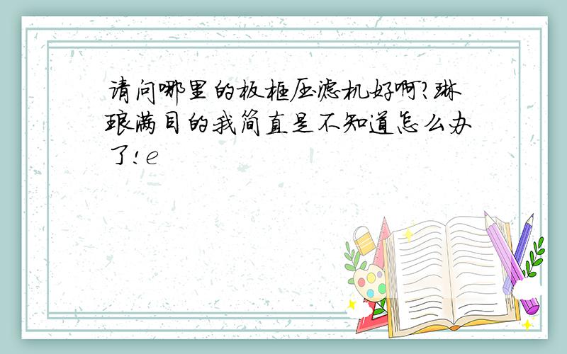 请问哪里的板框压滤机好啊?琳琅满目的我简直是不知道怎么办了!e