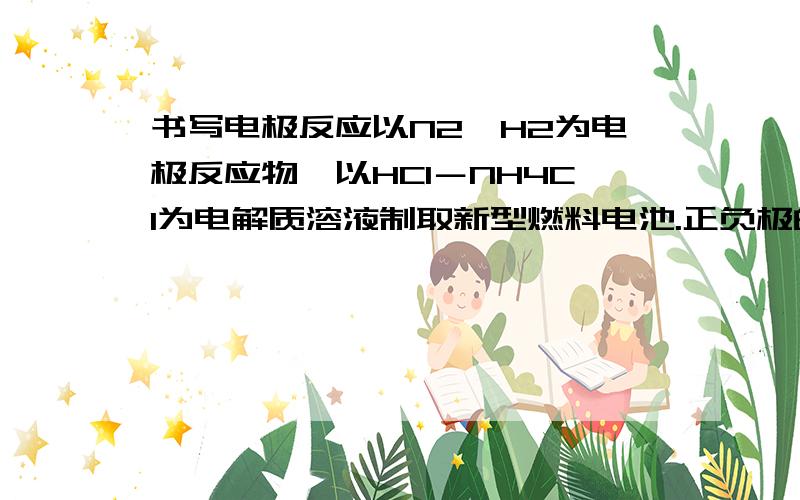 书写电极反应以N2、H2为电极反应物,以HCl－NH4Cl为电解质溶液制取新型燃料电池.正负极的电极反应 分别怎么写呢