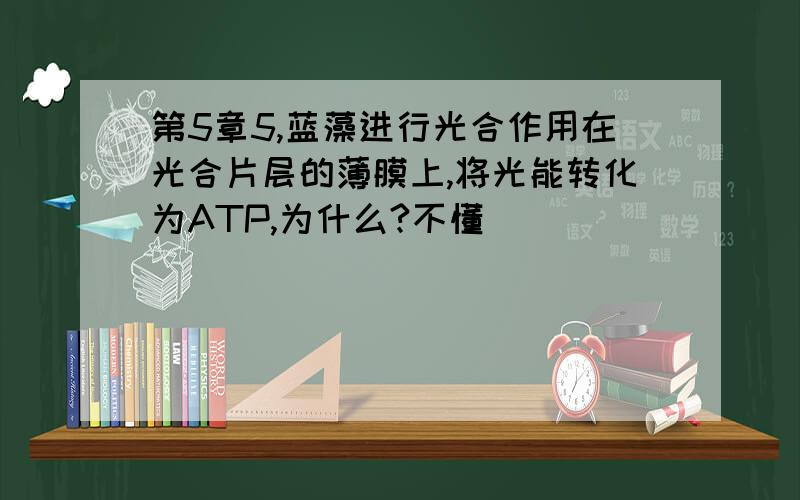 第5章5,蓝藻进行光合作用在光合片层的薄膜上,将光能转化为ATP,为什么?不懂