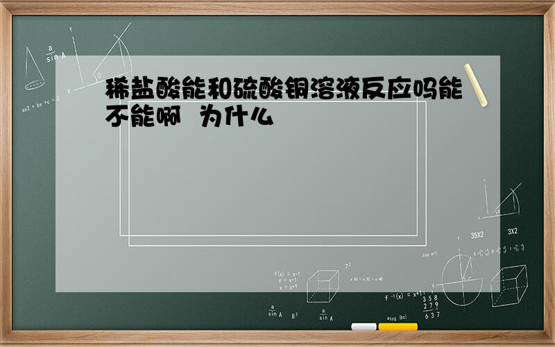 稀盐酸能和硫酸铜溶液反应吗能不能啊  为什么