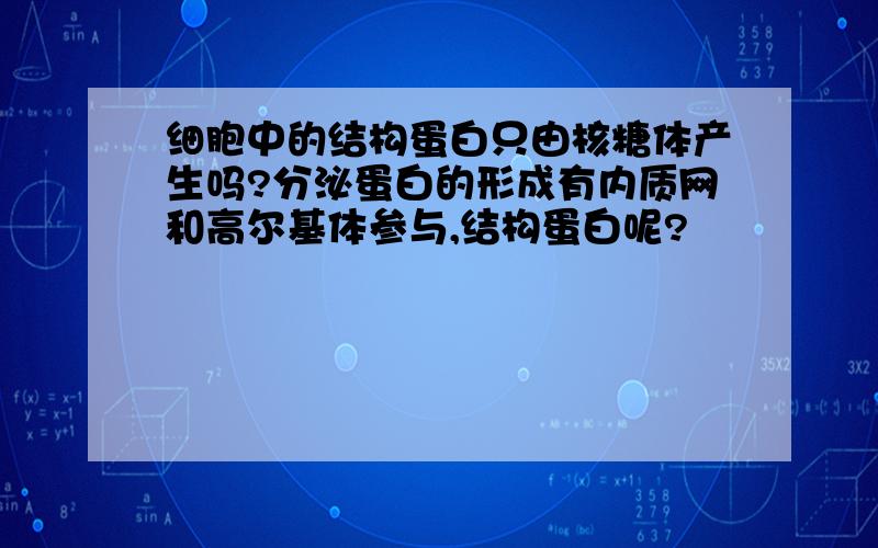 细胞中的结构蛋白只由核糖体产生吗?分泌蛋白的形成有内质网和高尔基体参与,结构蛋白呢?