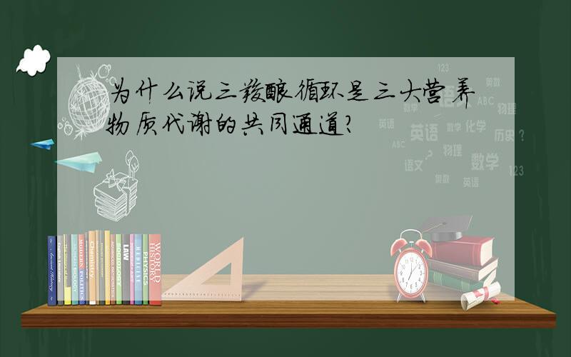 为什么说三羧酸循环是三大营养物质代谢的共同通道?