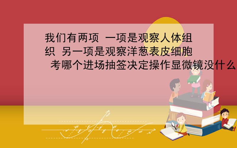 我们有两项 一项是观察人体组织 另一项是观察洋葱表皮细胞 考哪个进场抽签决定操作显微镜没什么大问题我有几个问题如下:1.到时候要填一个表格 有什么画观察到的图,还要拉线写结构.之