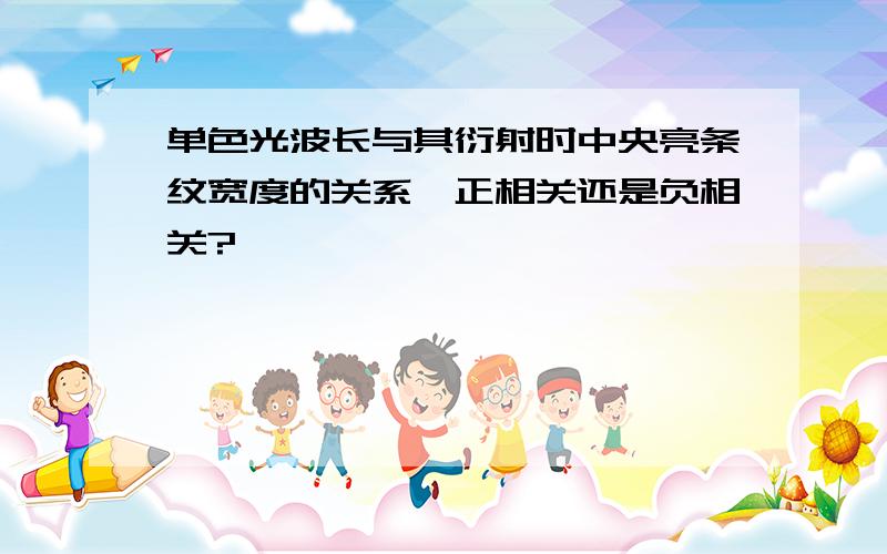 单色光波长与其衍射时中央亮条纹宽度的关系,正相关还是负相关?