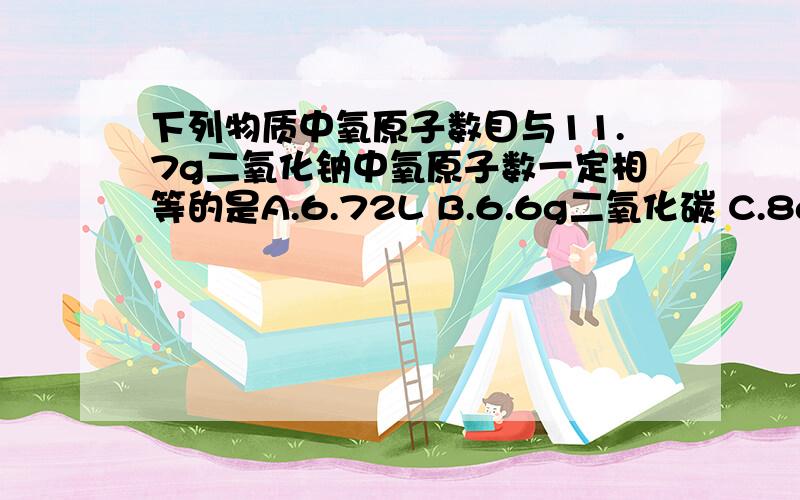 下列物质中氧原子数目与11.7g二氧化钠中氧原子数一定相等的是A.6.72L B.6.6g二氧化碳 C.8gSO3 D.9.6g硫酸