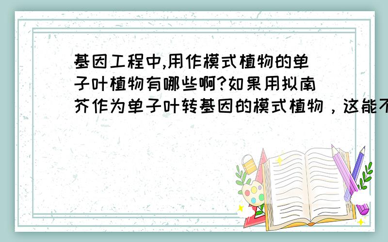 基因工程中,用作模式植物的单子叶植物有哪些啊?如果用拟南芥作为单子叶转基因的模式植物，这能不能行啊？如果用的话，会面临什么困难啊？