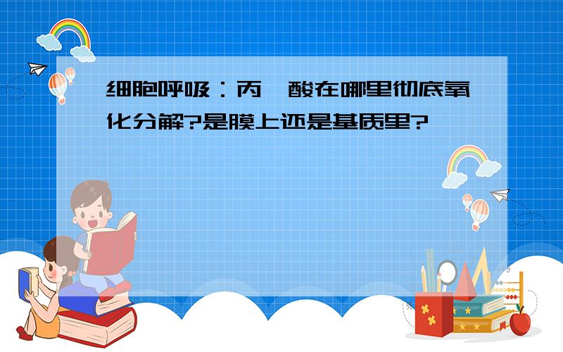 细胞呼吸：丙酮酸在哪里彻底氧化分解?是膜上还是基质里?