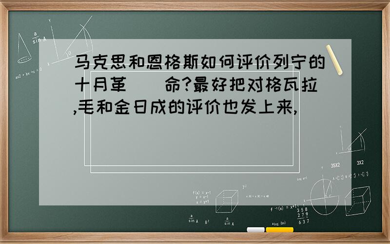 马克思和恩格斯如何评价列宁的十月革（）命?最好把对格瓦拉,毛和金日成的评价也发上来,