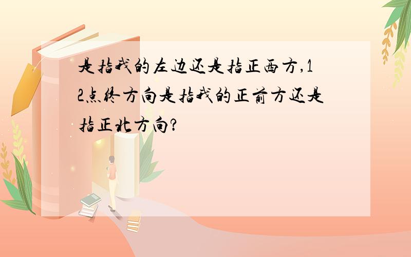 是指我的左边还是指正西方,12点终方向是指我的正前方还是指正北方向?