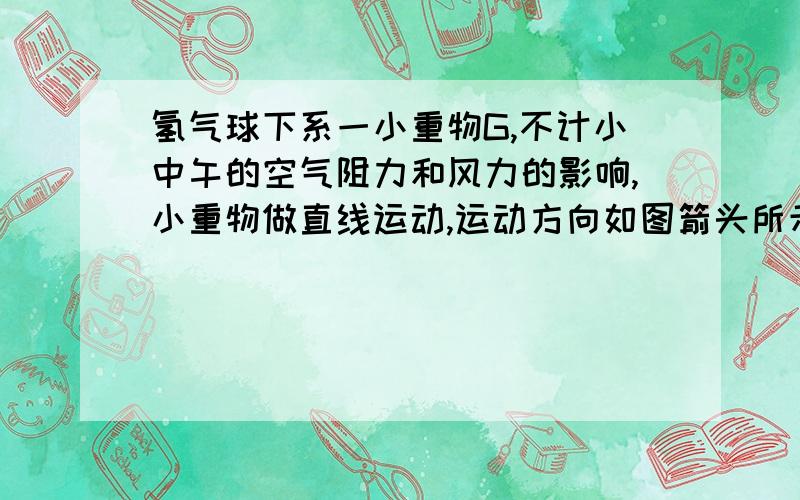 氢气球下系一小重物G,不计小中午的空气阻力和风力的影响,小重物做直线运动,运动方向如图箭头所示.图中气图中气球是?（为什么啊?）知道D的气球和小重物的加速度方向与速度方向不平行